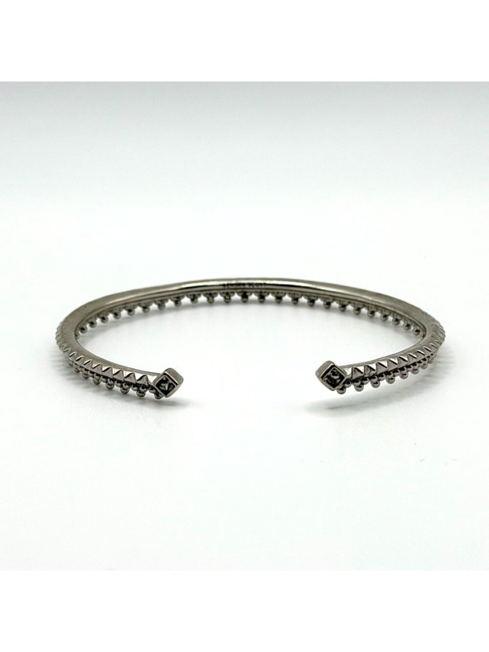 Kendra Scott Silver Plated Cuff Bracelet With Square Crystal Accents